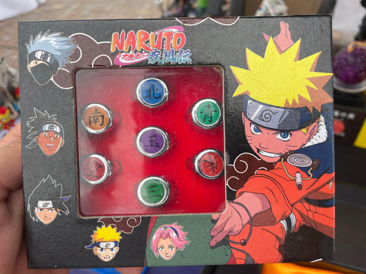Caja Anillos Naruto Akatsuki x 10